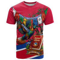 Nepal Constitution Day T Shirt Himalayan Temples Danphe Himalayan Monal Floral