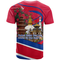 Nepal Constitution Day T Shirt Himalayan Temples Danphe Himalayan Monal Floral