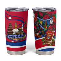 Nepal Constitution Day Tumbler Cup Himalayan Temples Danphe Himalayan Monal Floral