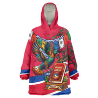 Nepal Constitution Day Wearable Blanket Hoodie Himalayan Temples Danphe Himalayan Monal Floral