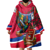 Nepal Constitution Day Wearable Blanket Hoodie Himalayan Temples Danphe Himalayan Monal Floral