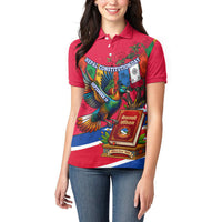 Nepal Constitution Day Women Polo Shirt Himalayan Temples Danphe Himalayan Monal Floral