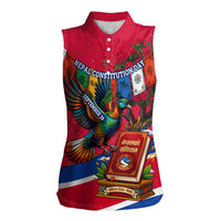 Nepal Constitution Day Women Sleeveless Polo Shirt Himalayan Temples Danphe Himalayan Monal Floral