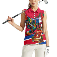 Nepal Constitution Day Women Sleeveless Polo Shirt Himalayan Temples Danphe Himalayan Monal Floral