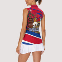 Nepal Constitution Day Women Sleeveless Polo Shirt Himalayan Temples Danphe Himalayan Monal Floral
