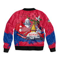 Nepal Constitution Day September 19 Bomber Jacket Himalayan Temples Heritage Flag Dove
