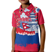 Nepal Constitution Day September 19 Kid Polo Shirt Himalayan Temples Heritage Flag Dove