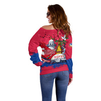 Nepal Constitution Day September 19 Off Shoulder Sweater Himalayan Temples Heritage Flag Dove