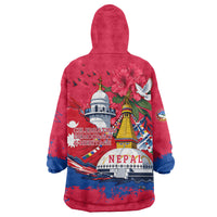 Nepal Constitution Day September 19 Wearable Blanket Hoodie Himalayan Temples Heritage Flag Dove