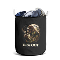 Bigfoot Blowing Wishes Dandelion Laundry Basket Vintage Sasquatch Art Forest Mountain Nature