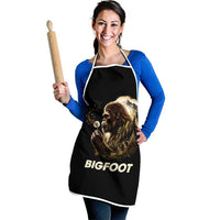 Bigfoot Blowing Wishes Dandelion Apron Vintage Sasquatch Art Forest Mountain Nature