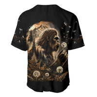 Bigfoot Blowing Wishes Dandelion Baseball Jersey Vintage Sasquatch Art Forest Mountain Nature