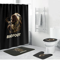 Bigfoot Blowing Wishes Dandelion Bathroom Set Vintage Sasquatch Art Forest Mountain Nature