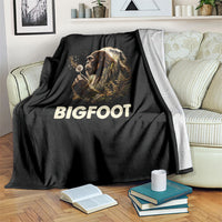 Bigfoot Blowing Wishes Dandelion Blanket Vintage Sasquatch Art Forest Mountain Nature