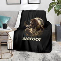 Bigfoot Blowing Wishes Dandelion Blanket Vintage Sasquatch Art Forest Mountain Nature