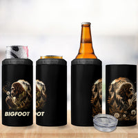 Bigfoot Blowing Wishes Dandelion 4 in 1 Can Cooler Tumbler Vintage Sasquatch Art Forest Mountain Nature