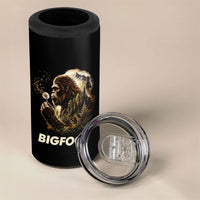 Bigfoot Blowing Wishes Dandelion 4 in 1 Can Cooler Tumbler Vintage Sasquatch Art Forest Mountain Nature