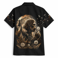 Bigfoot Blowing Wishes Dandelion Hawaiian Shirt Vintage Sasquatch Art Forest Mountain Nature
