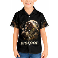 Bigfoot Blowing Wishes Dandelion Kid Hawaiian Shirt Vintage Sasquatch Art Forest Mountain Nature