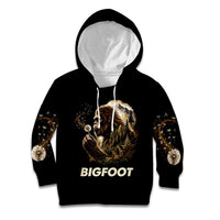 Bigfoot Blowing Wishes Dandelion Kid Hoodie Vintage Sasquatch Art Forest Mountain Nature