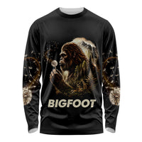 Bigfoot Blowing Wishes Dandelion Long Sleeve Shirt Vintage Sasquatch Art Forest Mountain Nature
