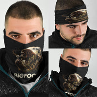 Bigfoot Blowing Wishes Dandelion Neck Gaiter Vintage Sasquatch Art Forest Mountain Nature