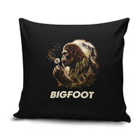 Bigfoot Blowing Wishes Dandelion Pillow Cover Vintage Sasquatch Art Forest Mountain Nature