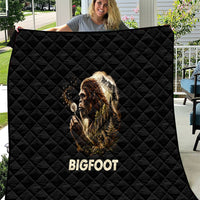 Bigfoot Blowing Wishes Dandelion Quilt Vintage Sasquatch Art Forest Mountain Nature