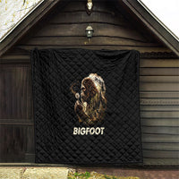 Bigfoot Blowing Wishes Dandelion Quilt Vintage Sasquatch Art Forest Mountain Nature