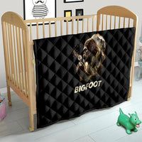 Bigfoot Blowing Wishes Dandelion Quilt Vintage Sasquatch Art Forest Mountain Nature