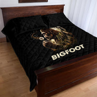 Bigfoot Blowing Wishes Dandelion Quilt Bed Set Vintage Sasquatch Art Forest Mountain Nature