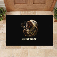 Bigfoot Blowing Wishes Dandelion Rubber Doormat Vintage Sasquatch Art Forest Mountain Nature
