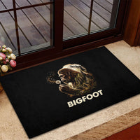 Bigfoot Blowing Wishes Dandelion Rubber Doormat Vintage Sasquatch Art Forest Mountain Nature
