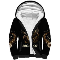 Bigfoot Blowing Wishes Dandelion Sherpa Hoodie Vintage Sasquatch Art Forest Mountain Nature