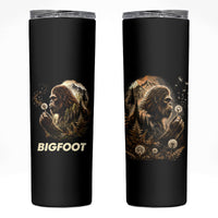 Bigfoot Blowing Wishes Dandelion Skinny Tumbler Vintage Sasquatch Art Forest Mountain Nature