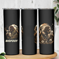 Bigfoot Blowing Wishes Dandelion Skinny Tumbler Vintage Sasquatch Art Forest Mountain Nature
