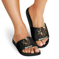Bigfoot Blowing Wishes Dandelion Slide Sandals Vintage Sasquatch Art Forest Mountain Nature