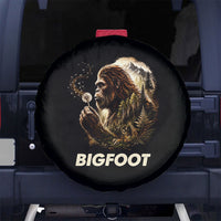 Bigfoot Blowing Wishes Dandelion Spare Tire Cover Vintage Sasquatch Art Forest Mountain Nature