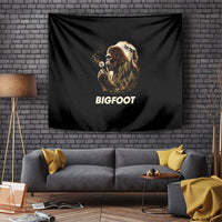 Bigfoot Blowing Wishes Dandelion Tapestry Vintage Sasquatch Art Forest Mountain Nature