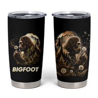 Bigfoot Blowing Wishes Dandelion Tumbler Cup Vintage Sasquatch Art Forest Mountain Nature