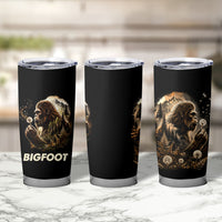 Bigfoot Blowing Wishes Dandelion Tumbler Cup Vintage Sasquatch Art Forest Mountain Nature