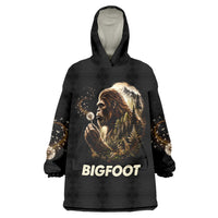 Bigfoot Blowing Wishes Dandelion Wearable Blanket Hoodie Vintage Sasquatch Art Forest Mountain Nature