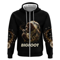 Bigfoot Blowing Wishes Dandelion Zip Hoodie Vintage Sasquatch Art Forest Mountain Nature