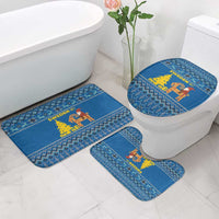 Sweden Christmas Bathroom Set with Gnome Yule Goat Royal Crest and Nordic Pattern - Wonder Print Shop