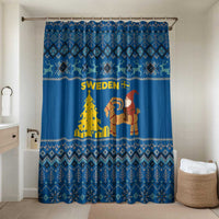 Sweden Christmas Bathroom Set with Gnome Yule Goat Royal Crest and Nordic Pattern - Wonder Print Shop