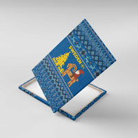 Sweden Christmas Canvas Wall Art with Gnome Yule Goat Royal Crest and Nordic Pattern - Wonder Print Shop