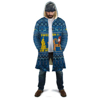 Sweden Christmas Cloak with Gnome Yule Goat Royal Crest and Nordic Pattern - Wonder Print Shop