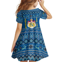 Sweden Christmas Family Matching Off Shoulder Maxi Dress and Hawaiian Shirt with Gnome Yule Goat Royal Crest and Nordic Pattern - Wonder Print Shop