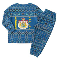 Sweden Christmas Pajama Set with Gnome Yule Goat Royal Crest and Nordic Pattern - Wonder Print Shop