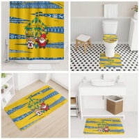 Sweden Christmas Bathroom Set with Santa Lucia Girl Midsummer Pole Swedish Flag and Nordic Pattern Design - Wonder Print Shop